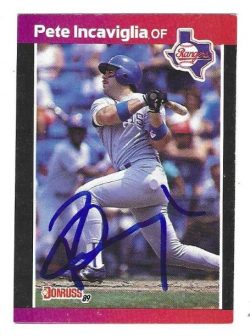 PETE INCAVIGLIA Texas Rangers Autographed 1989 Donruss Card