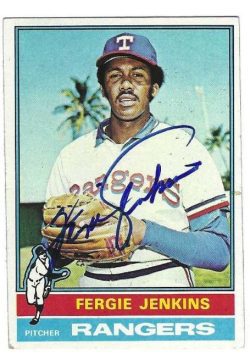 Autographed FERGIE JENKINS Texas Rangers 1976 Topps Card