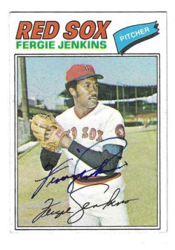 Autographed FERGIE JENKINS Boston Red Sox 1977 Topps Card