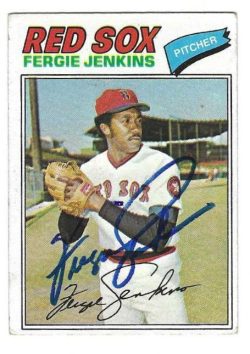 Autographed FERGIE JENKINS Boston Red Sox 1977 Topps Card