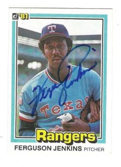 Autographed FERGIE JENKINS Texas Rangers 1981 Donruss Card