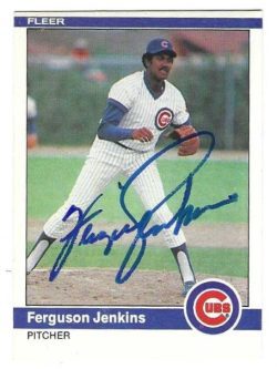 Autographed FERGIE JENKINS Chicago Cubs 1984 Fleer Card