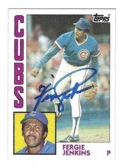 Autographed FERGIE JENKINS Chicago Cubs 1984 Topps Card