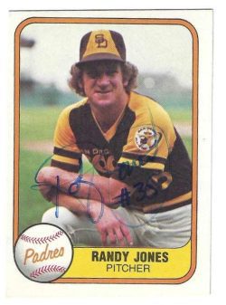 Autographed RANDY JONES San Diego Padres 1981 Fleer Card