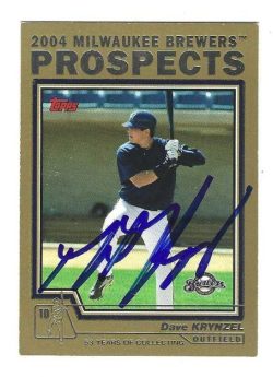TODD KRYNZEL Milwaukee Brewers Autographed 2004 Topps Gold Card