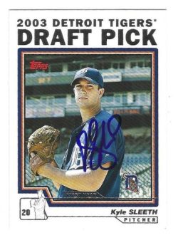 Autographed KYLE SLEETH Detroit Tigers 2004 Topps Card