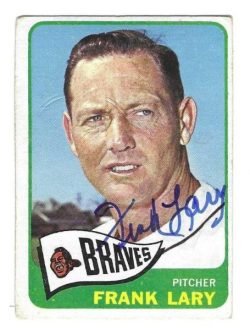 Autographed FRANK LARY Milwaukee Braves 1965 Topps Card