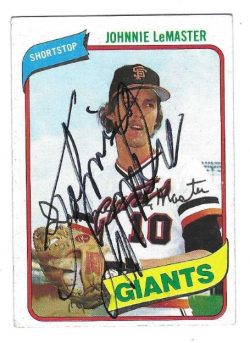 Autographed JOHNNIE LEMASTER San Francisco Giants 1981 Fleer Card
