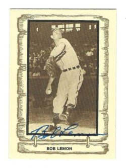 Autographed BOB LEMON Cleveland Indians 1983 Cramer Baseball Legends Card