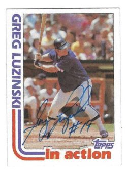 Autographed GREG LUZINSKI Chicago White Sox 1982 Topps Card