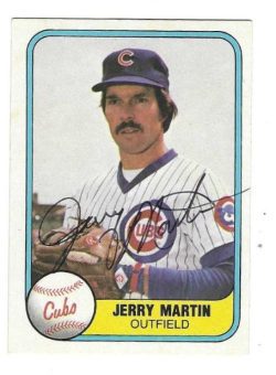 Autographed JERRY MARTIN Chicago Cubs 1981 Fleer Card