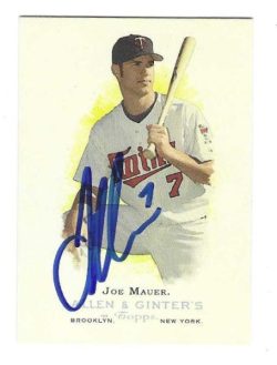 Autographed JOE MAUER Minnesota Twins 2006 Topps Allen & Ginter's Card #167