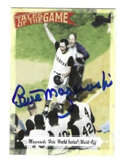 Autographed BILL MAZEROSKI 2010 Topps  Pittsburgh Pirates Card #TOG-7