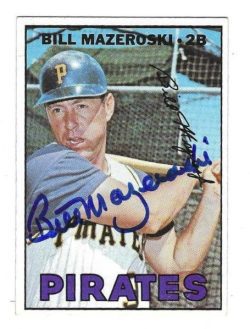 Autographed BILL MAZEROSKI Pittsburgh Pirates 1967 Topps Card #510