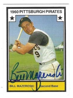 Autographed BILL MAZEROSKI 1987 TCMA Pittsburgh Pirates Card #2