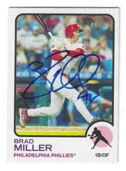 Autographed BRAD MILLER Philadelphia Phillies 2022 Topps Heritage Card #108