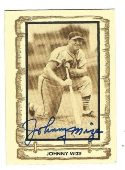 Autographed JOHNNY MIZE St. Louis Cardinals 1981 Cramer Card