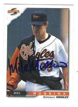 Autographed MIKE MUSSINA Baltimore Orioles 1996 Score Card