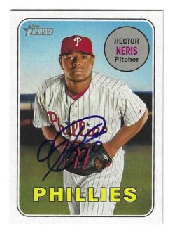 Autographed HECTOR NERIS Philadelphia Phillies 2018 Topps Heritage Card