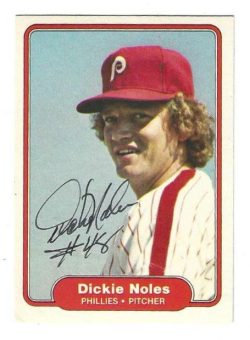 Autographed DICKIE NOLES Philadelphia Phillies 1982 Fleer Card