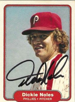 Autographed DICKIE NOLES Philadelphia Phillies 1982 Fleer Card