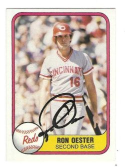 Autographed RON OESTER Cincinnati Reds 1981 Fleer Card