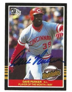 Autographed DAVE PARKER Cincinnati Reds 1985 Donruss Highlights Card