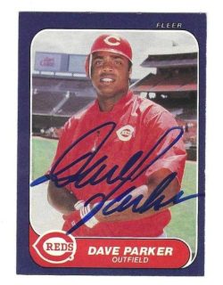 Autographed DAVE PARKER Cincinnati Reds 1986 Fleer Card