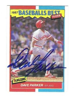Autographed DAVE PARKER Cincinnati Reds 1987 Fleer Baseball's Best Card