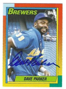 Autographed DAVE PARKER Milwaukee Brewers 1990 Topps Card