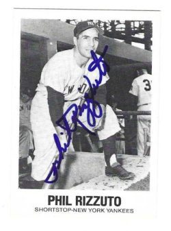 Signed  PHIL RIZZUTO New York Yankees 1977 TCMA Card