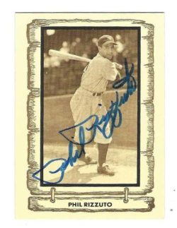 Signed  PHIL RIZZUTO New York Yankees 1982 Cramer Card