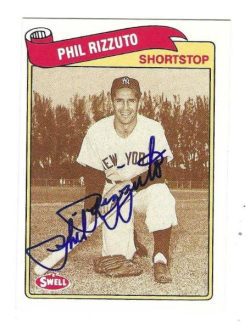 Signed  PHIL RIZZUTO New York Yankees 1989 Swell Card