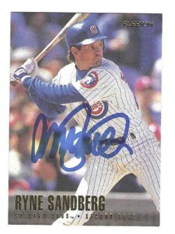 Autographed Ryne Sandberg  Chicago Cubs 1996 Fleer Card