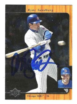 Autographed Ryne Sandberg  Chicago Cubs 1996 Upper Deck SP Card