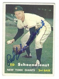 Autographed RED SCHOENDIENST New York Giants 1957 Topps Card