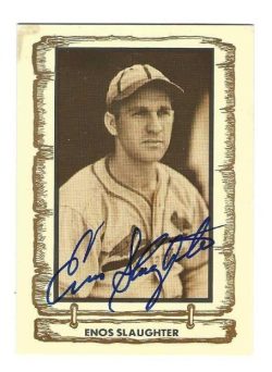 Autographed  ENOS SLAUGHTER St. Louis Cardinals 1981 Cramer Card