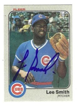 LEE SMITH Autographed Chicago Cubs 1983 Fleer Card