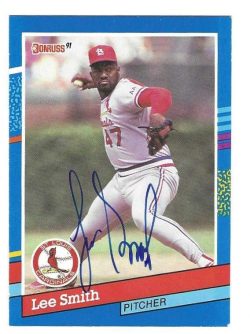 Autographed LEE SMITH St. Louis Cardinals 1991 Donruss Card