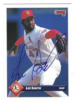 Autographed LEE SMITH St. Louis Cardinals 1993 Donruss Card