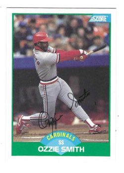 Autographed OZZIE SMITH St. Louis Cardinals 1989 Score Card