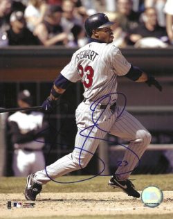 AUTOGRAPHED SHANNON STEWART 8x10 Minnesota Twins photo