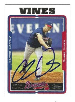 Autographed CHRIS VINES Atlanta Braves 2005 Topps Card
