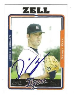 Autographed DANNY ZELL Detroit Tigers 2005 Topps Card