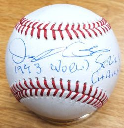 Autographed DARNELL COLES "1993 World series Champs" Official Major League Baseball