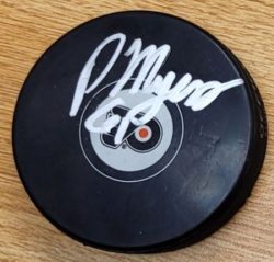 Autographed PHILIPPE MYERS Philadelphia Flyers Hockey Puck