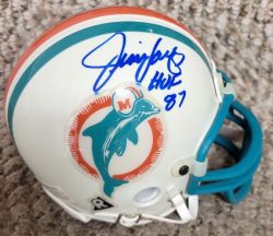 Autographed JIM LANGER "HOF 87" Miami Dolphins Mini Helmet