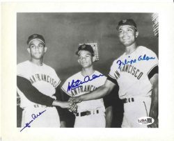 AUTOGRAPHED Jesus, Matty and Felipe Alou 8x10 San Francisco Giants Photo JSA