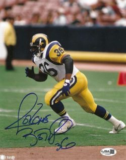 Autographed Jerome Bettis Los Angeles Rams 8x10 Photo with JSA COA
