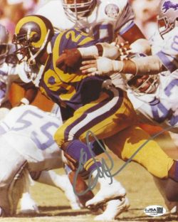 Autographed ERIC DICKERSON Los Angeles Rams 8x10 Photo with JSA COA